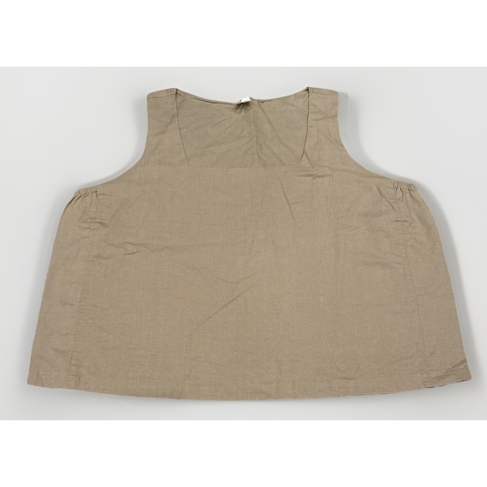 Pact Women's Organic Cotton Canopy Linen Blend Square Neck Tank Size XL Coastal